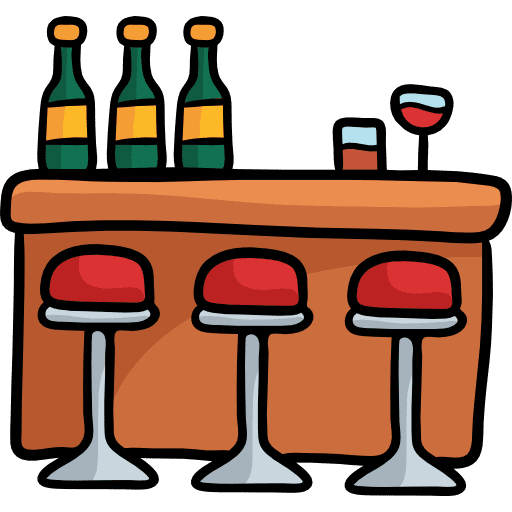 Bar drinks business food and restaurant icon