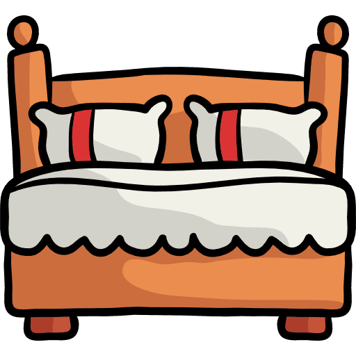 Bed furniture bedroom comfortable icon