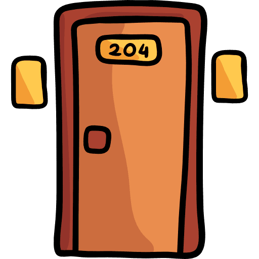 Room door hostel hotel room icon