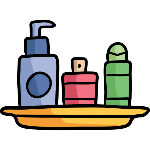 Shampoo soap bottles bathing icon