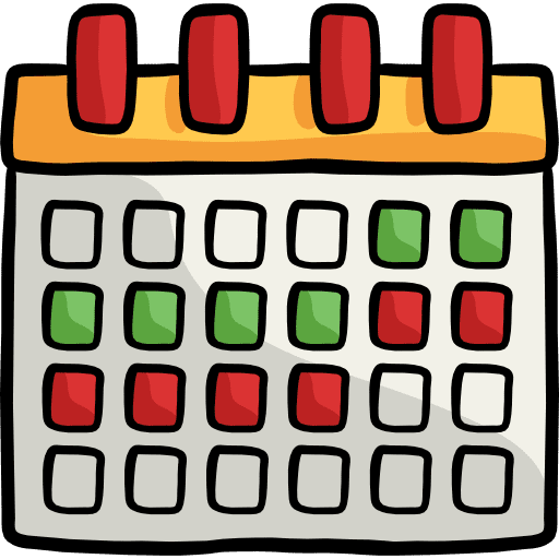 Calendar time and date interface calendar icon