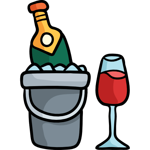 Champagne celebration bottle food and restaurant icon