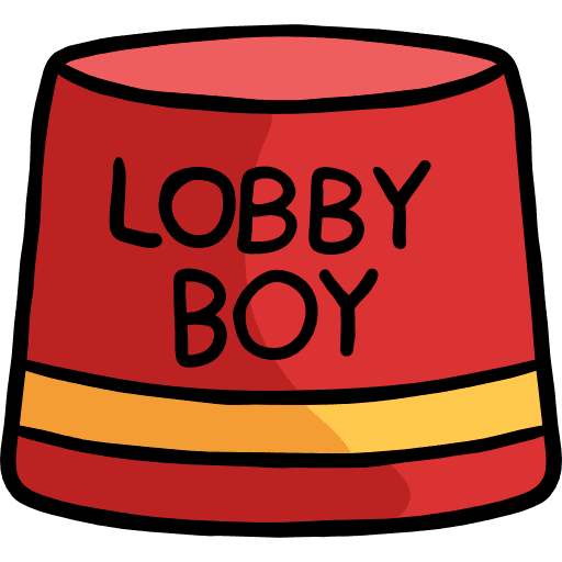 Lobby boy profession lobby boy hat icon