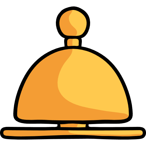 Reception bell shape hotel tools and utensils icon