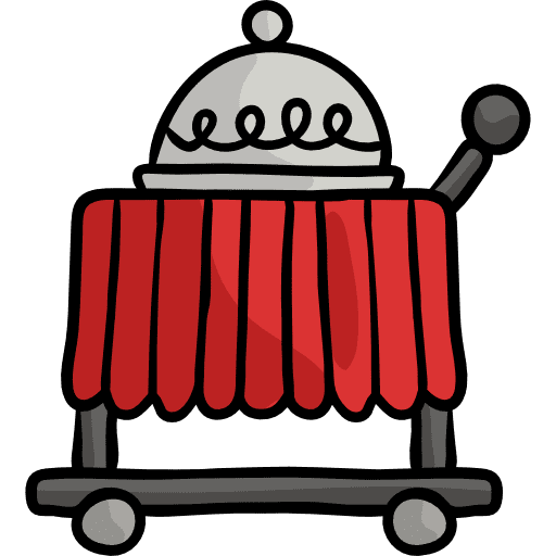 Room service cart room service food and restaurant icon