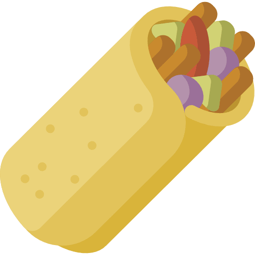 Kebab doner kebab food and restaurant roll icon