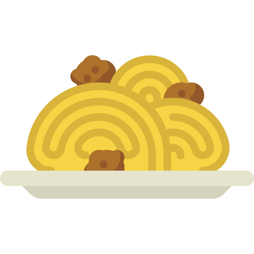 Spaghetti food and restaurant plate italian food icon