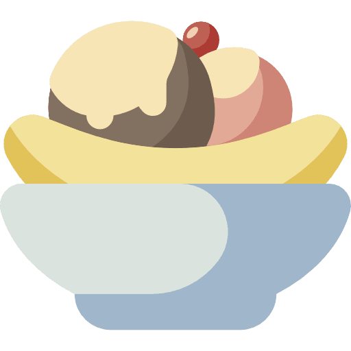 Banana split food dessert ice cream icon