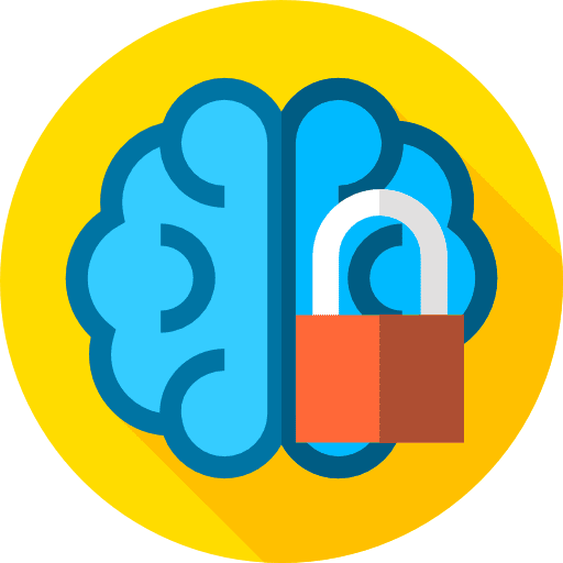 Mind closed medical brain psychology icon