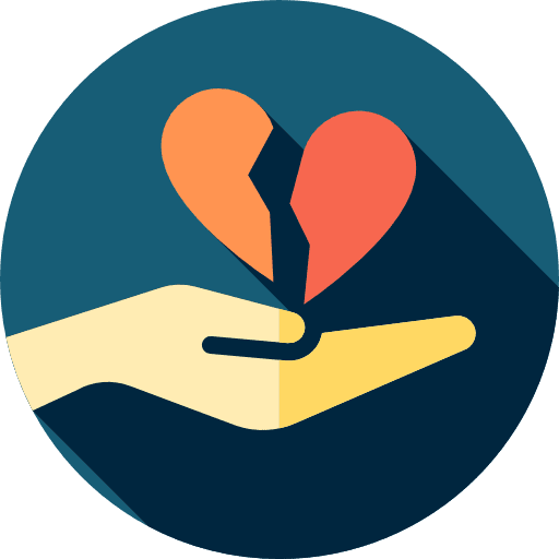 Broken heart psychology medical healthcare and medical icon