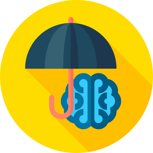Protection brain psychology healthcare and medical icon