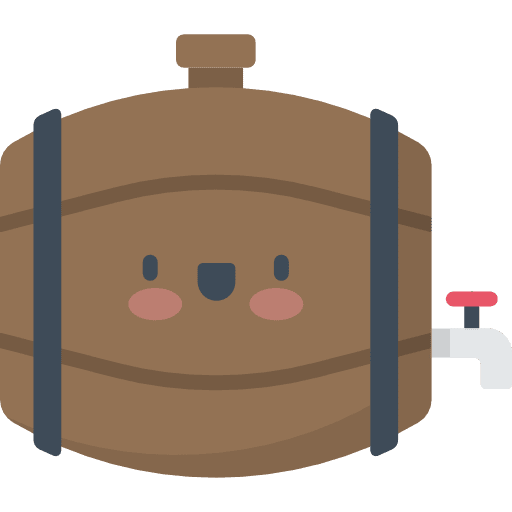 Barrel cask alcohol kawaii icon