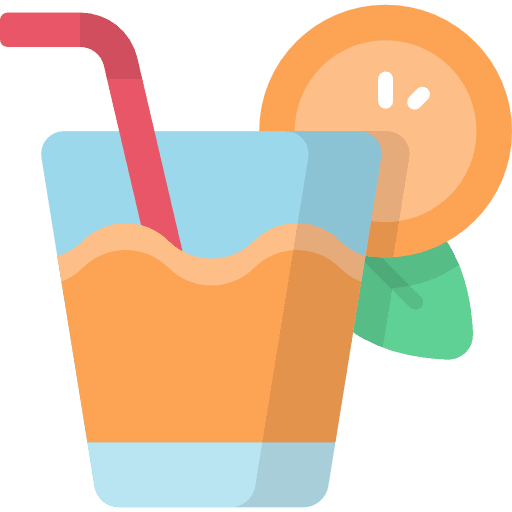 Orange juice healthy food drink kawaii icon