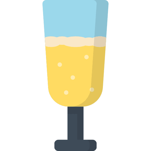 Champagne food and restaurant birthday and party glass icon