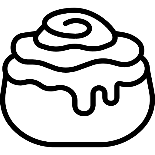 Cinnamon roll sweet bakery dessert icon