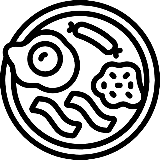 Breakfast fried egg breakfast sausage icon