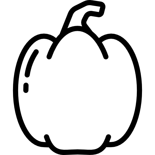 Pepper vegetable vegetarian food and restaurant icon