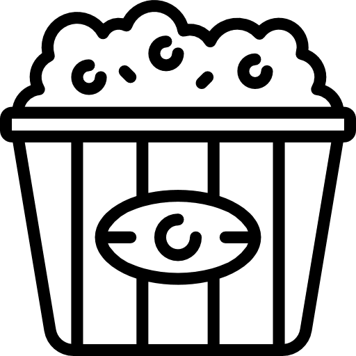 Popcorn food and restaurant popcorn cinema icon