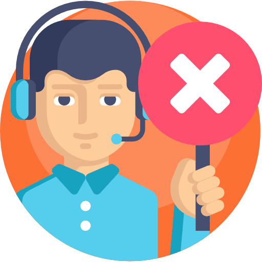 Error business and finance telemarketer error icon