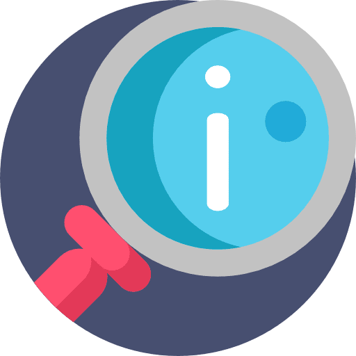 Search magnifying glass info search icon