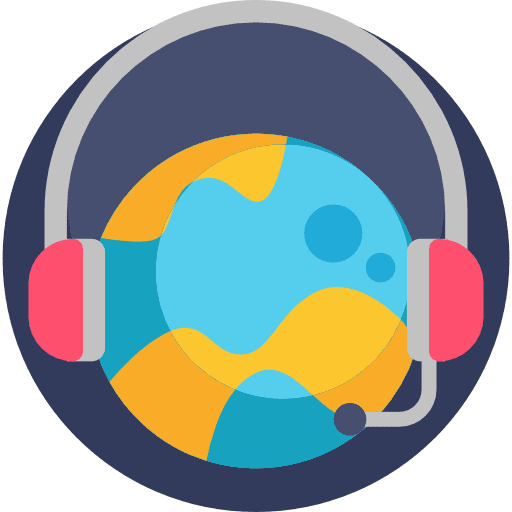 Earth customer service earth headphone icon