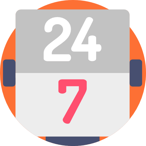 24 hours time and date calendar time icon
