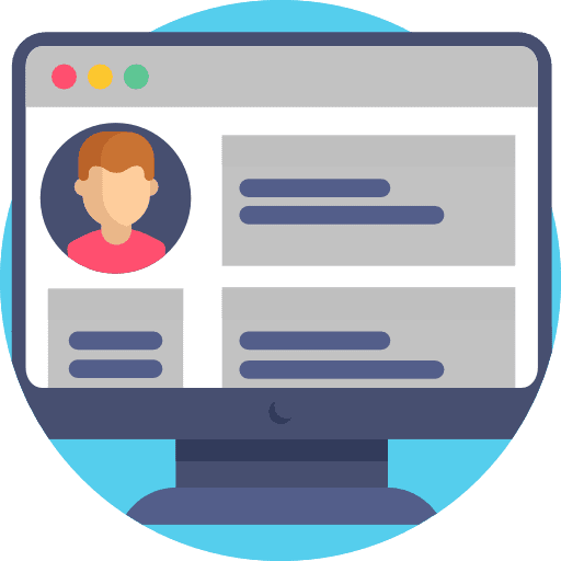 Social network help business and finance profile icon