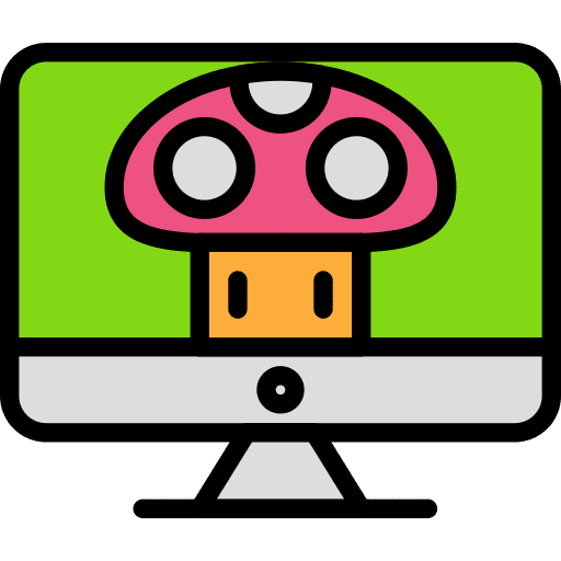Gaming mushroom game playing icon
