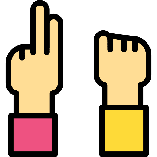 Paper stone paper game icon