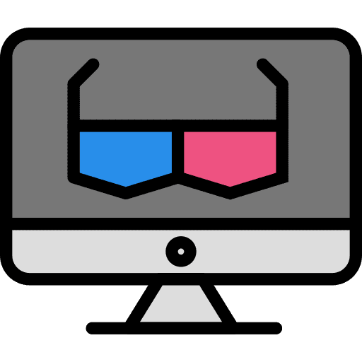 3d glasses cinema movie filming icon