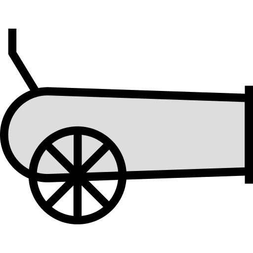 Cannon fire shoot artillery icon
