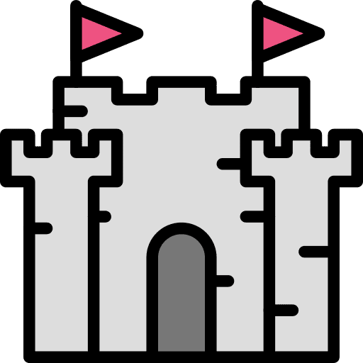 Castle monuments folklore fantasy icon