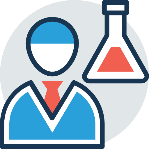 Laboratory flask scientist professions and jobs icon