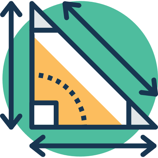 Measurement mathematics triangle triangular icon
