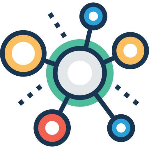 Molecular mapping chemical bond icon