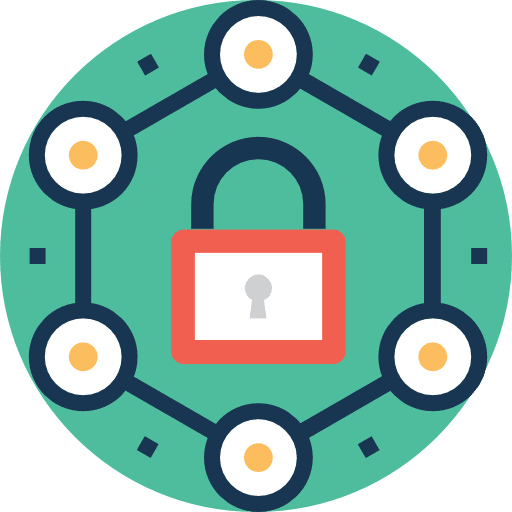 Network lock network security icon