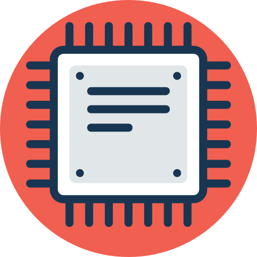 Chip cpu embedded electronic icon