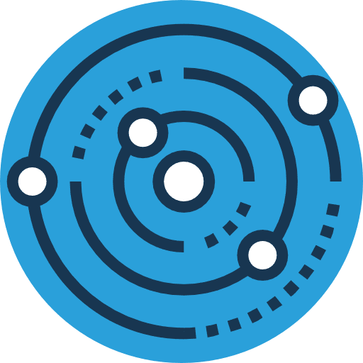 Planets moons astronomy orbit icon