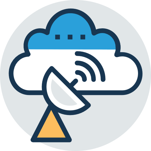Satellite parabolic communications signal icon