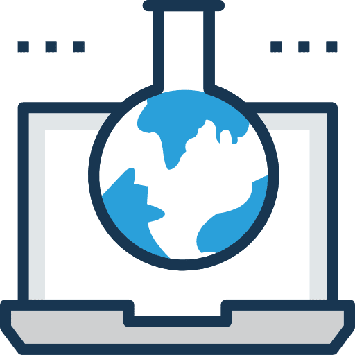 Laboratory education screen science icon