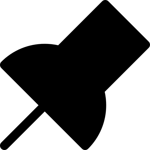 Push pin office material attachment push pin icon