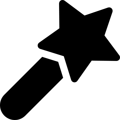 Magic wand witch magician tools and utensils icon