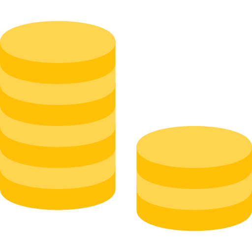 Coins cash stack money icon