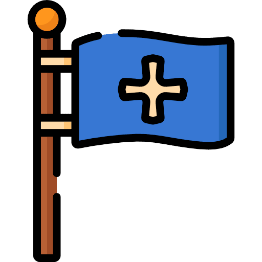 Flag christianism flag flag pole icon