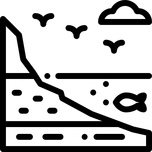 Shore landscape sea beach icon