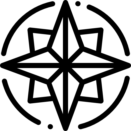 Windrose circle maps and location shapes icon