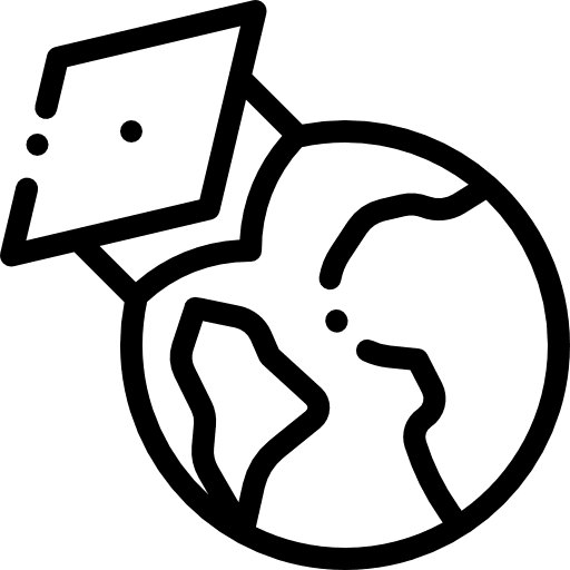 Earth globe interface maps and location signs icon