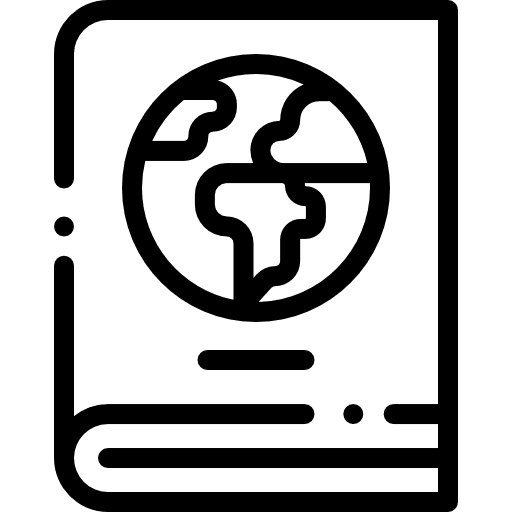 Geography text book travel subjects icon