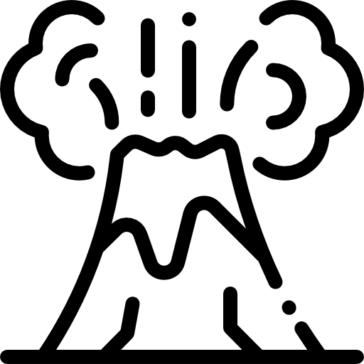 Volcano disaster natural eruption icon