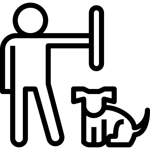 Pet dog people playing icon